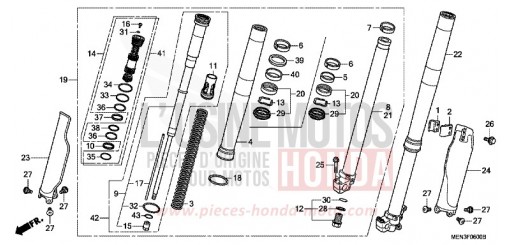 FOURCHETTE AVANT CRF450RC de 2012